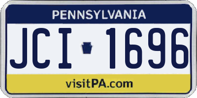 PA license plate JCI1696