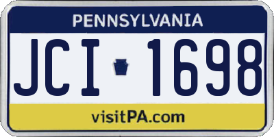 PA license plate JCI1698