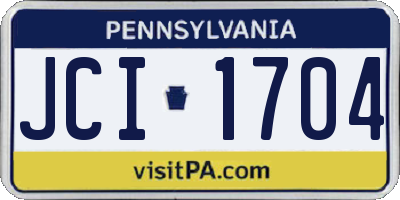 PA license plate JCI1704