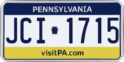 PA license plate JCI1715