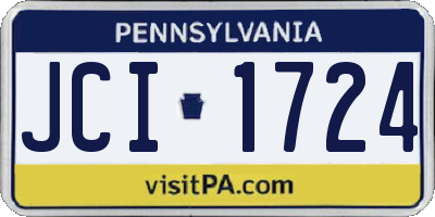 PA license plate JCI1724