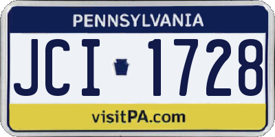 PA license plate JCI1728