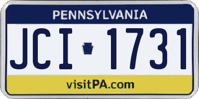 PA license plate JCI1731