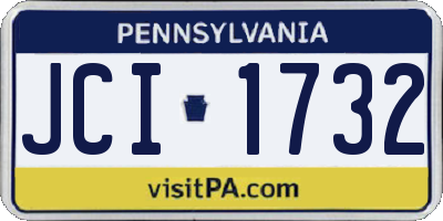 PA license plate JCI1732