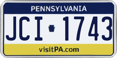PA license plate JCI1743