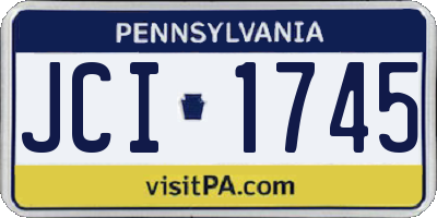 PA license plate JCI1745