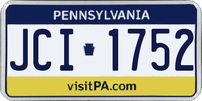 PA license plate JCI1752