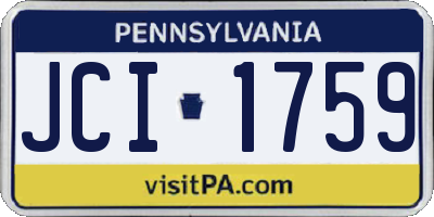 PA license plate JCI1759