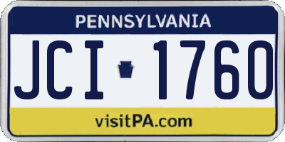 PA license plate JCI1760