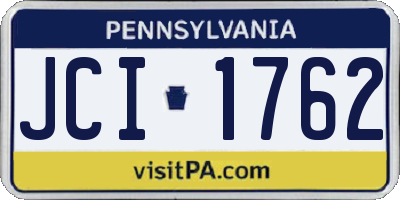 PA license plate JCI1762