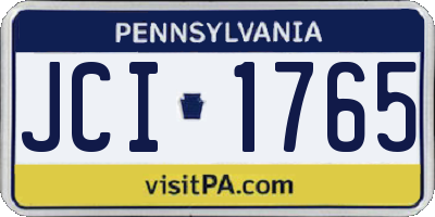 PA license plate JCI1765