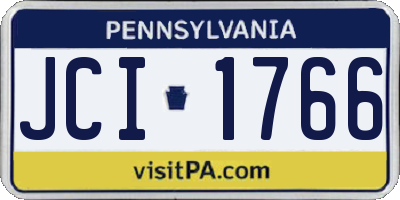 PA license plate JCI1766