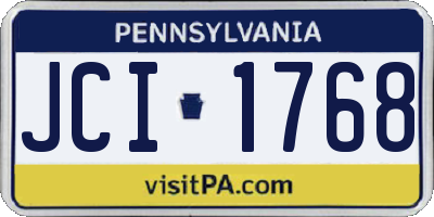 PA license plate JCI1768