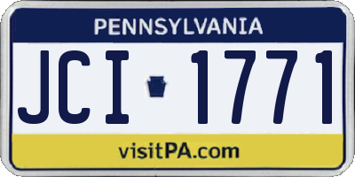 PA license plate JCI1771