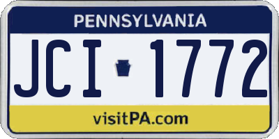 PA license plate JCI1772