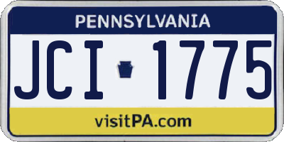PA license plate JCI1775