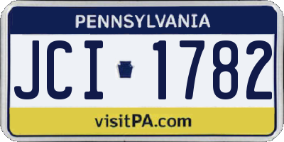 PA license plate JCI1782