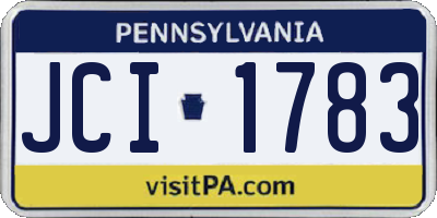 PA license plate JCI1783