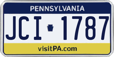 PA license plate JCI1787