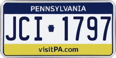 PA license plate JCI1797