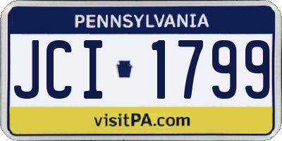 PA license plate JCI1799