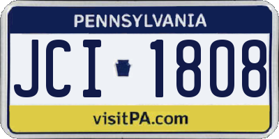 PA license plate JCI1808