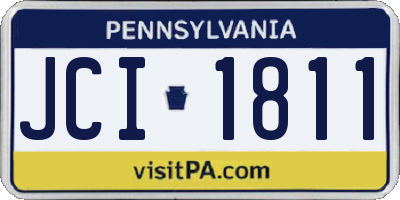 PA license plate JCI1811