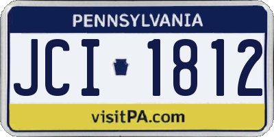 PA license plate JCI1812