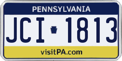 PA license plate JCI1813