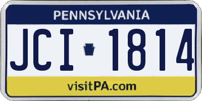 PA license plate JCI1814