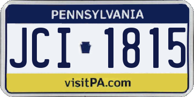 PA license plate JCI1815