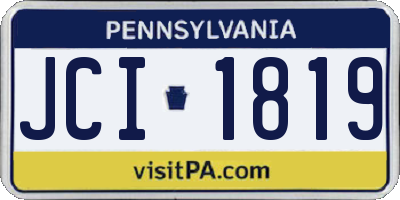 PA license plate JCI1819