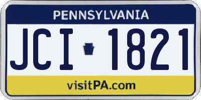PA license plate JCI1821