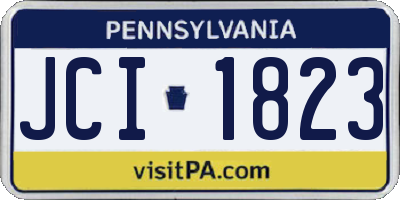 PA license plate JCI1823