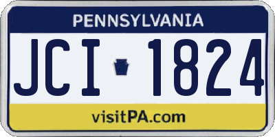 PA license plate JCI1824