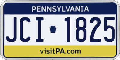PA license plate JCI1825