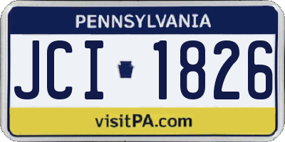 PA license plate JCI1826