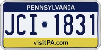 PA license plate JCI1831