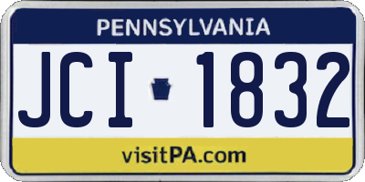 PA license plate JCI1832