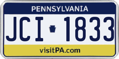 PA license plate JCI1833