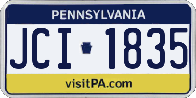 PA license plate JCI1835