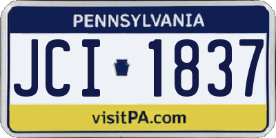 PA license plate JCI1837