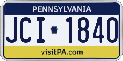 PA license plate JCI1840