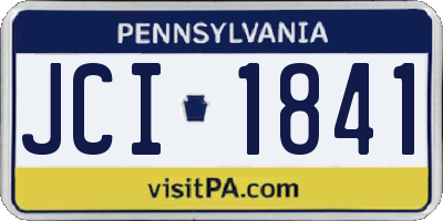 PA license plate JCI1841
