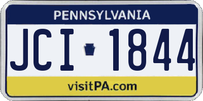 PA license plate JCI1844