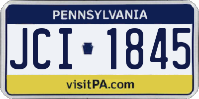 PA license plate JCI1845