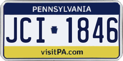 PA license plate JCI1846