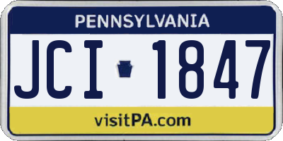PA license plate JCI1847