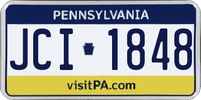 PA license plate JCI1848