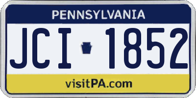 PA license plate JCI1852